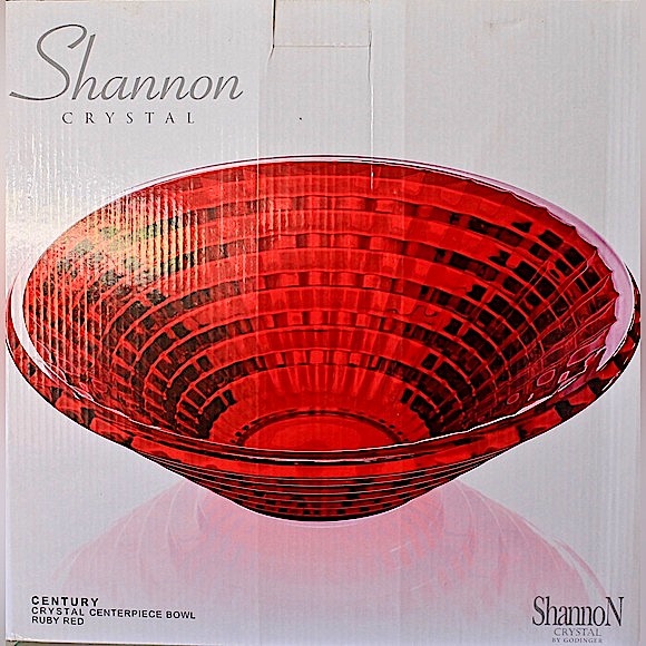 GODINGER FOR SHANNON CRYSTAL CENTURY CRYSTAL CENTERPIECE BOWL RUBY RED 13 1/2 IN - Picture 6 of 7